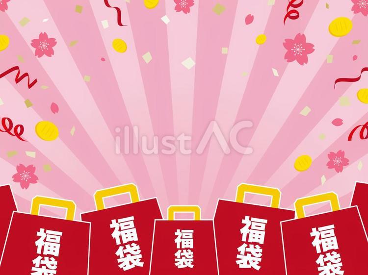 福袋　お正月の買い物のバナー背景 福袋,お正月,背景のイラスト素材