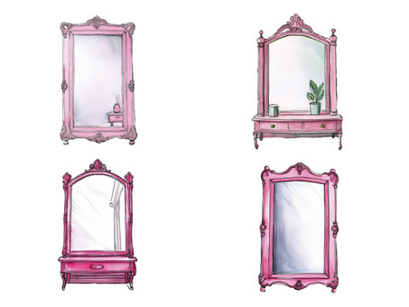 ピンクの鏡
