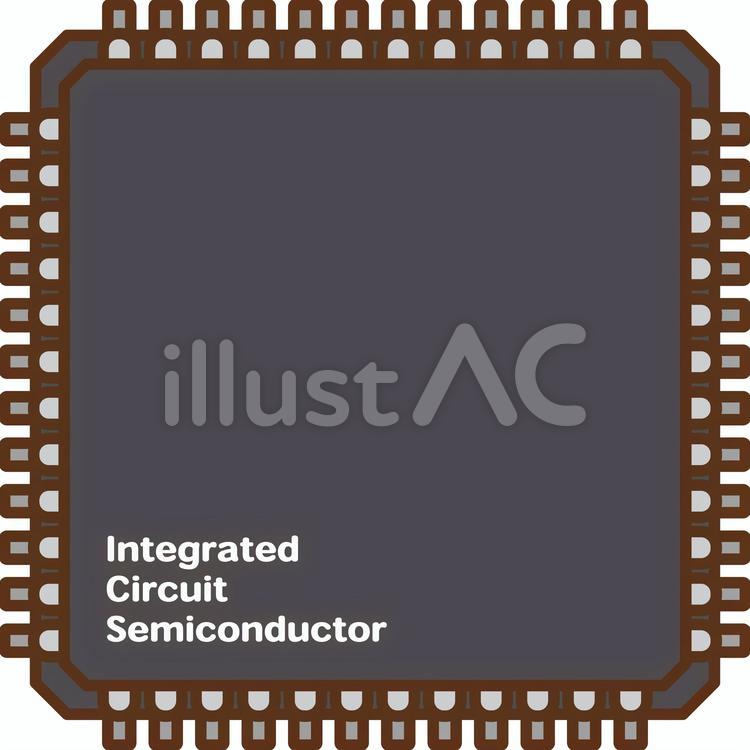 上から見た半導体のイラスト 半導体,電子部品,cpuのイラスト素材