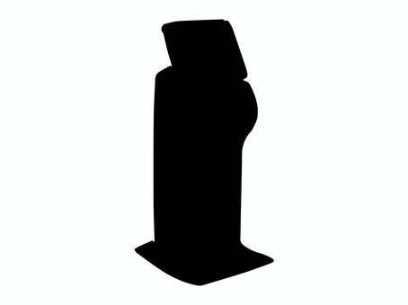 再来機のシルエット 再来機,病院,総合病院,大学病院,受付,手描き,シルエット,黒のイラスト素材