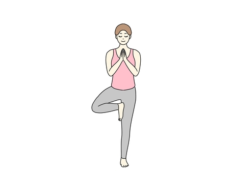 ヨガのポーズをする女性 ヨガ,女性,ポーズ,健康,スポーティ,運動,ジム,習い事,スポーツ,女のイラスト素材