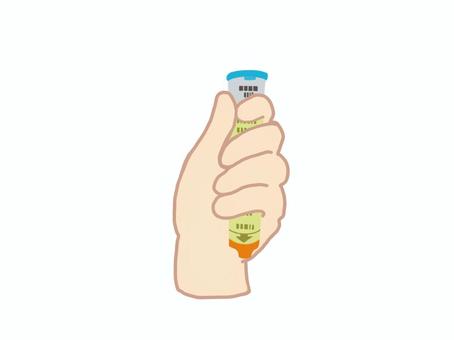 自己注射薬を持つ手2 自己注射薬,アドレナリン,応急処置,アレルギー反応,アレルギー,アナフィラキシー,補助治療剤,筋肉注射,注射,処方のイラスト素材