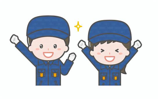 ミニ_2人_消防団員の男女03 男性,女性,大人,職業,仕事,消防団,消防,救助,水防団,災害のイラスト素材