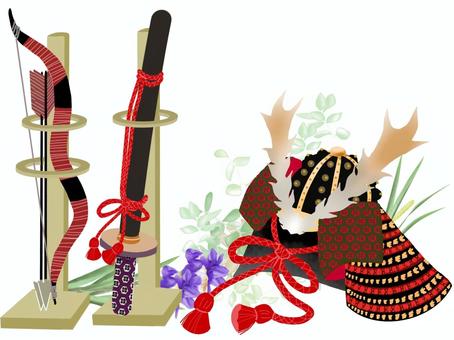 Dragon Boat Festival Postcard, pocket, a sword, a bow and arrow, JPG and PNG