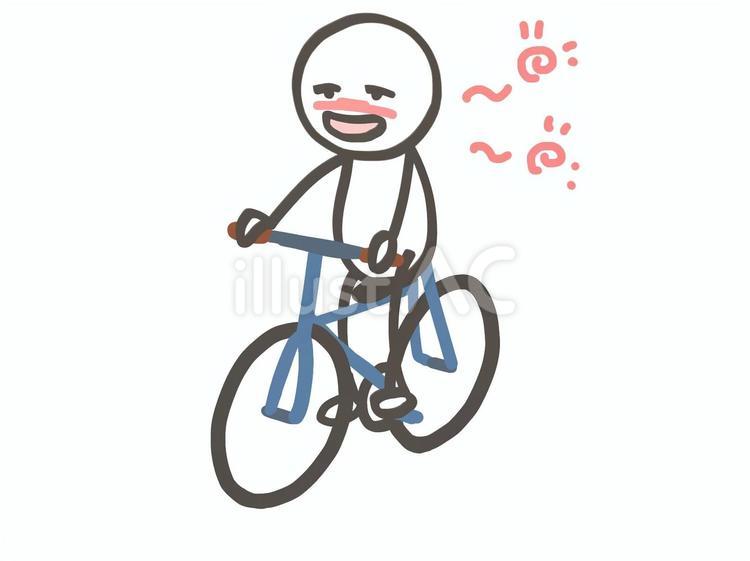 棒人間　飲酒運転ふらつく自転車 棒人間,人,自転車のイラスト素材