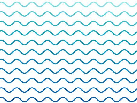 海洋カラーグラデーションの波線パターン  海,水,波,青,水色,波線,ウェーブ,パターン,背景,壁紙のイラスト素材