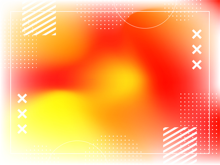 ビビットなグラデのメンフィス背景オレンジ 背景,フレーム,グラデーション,ビビッド,オレンジ,黄色,赤,デザイン,図形,ポップのイラスト素材