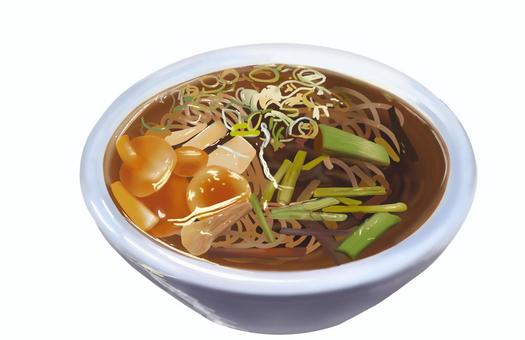 きのこ山菜そば きのこ山菜そば きのこ,山菜,蕎麦,温かい,美味しい,リアルのイラスト素材