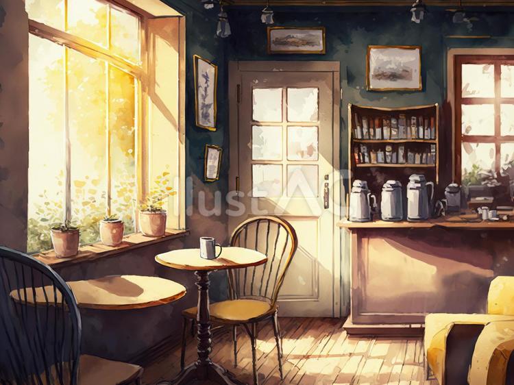 居心地の良いカフェ 背景イラストイラスト - No: 23593200｜無料