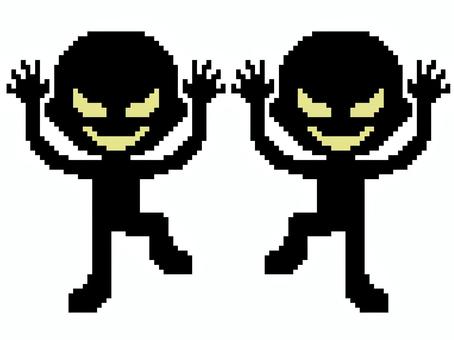 犯人シルエットのドット絵 ドット絵,ピクセル,シンプル,犯人,シルエットのイラスト素材