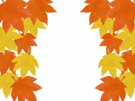 紅葉のフレーム　左右対称 紅葉,もみじ,秋,楓,葉,和風,葉っぱ,自然,植物,和のイラスト素材