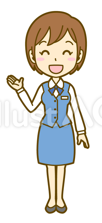 女性(会社員)：D_案内04FS 女性,会社員,olのイラスト素材