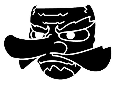 天狗のお面のシルエットアイコン 天狗,お面,被る,妖怪,正体,隠す,アイテム,挿絵,素材,アイコンのイラスト素材