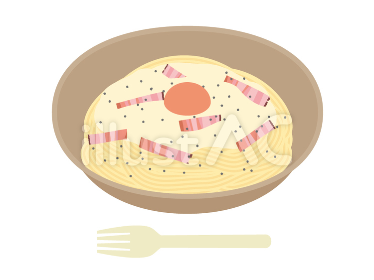 コンビニ パスタ 半熟卵 カルボナーライラスト No 無料イラストなら イラストac