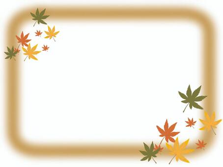 Maple and frame - brown, seasonal feeling, margin, frame, JPG and PNG