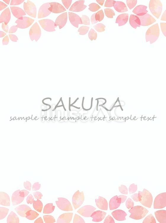 水彩風桜フレーム 桜,花,植物のイラスト素材