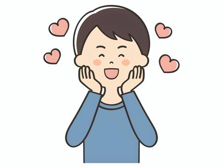 恋をする男性 恋をする男性 好き,ハート,ワクワク,ときめく,恋,憧れ,可愛い,ドキドキ,幸せ,嬉しいのイラスト素材
