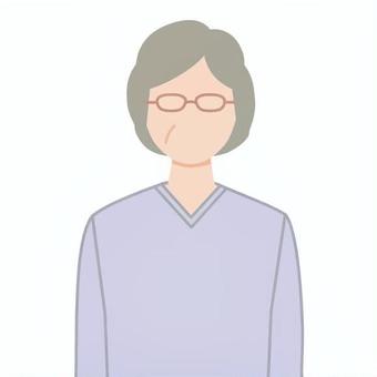 ふつうのおばさん4 人,1人,人物,おばさん,女性,70代,60代,シニア,上半身,正面のイラスト素材