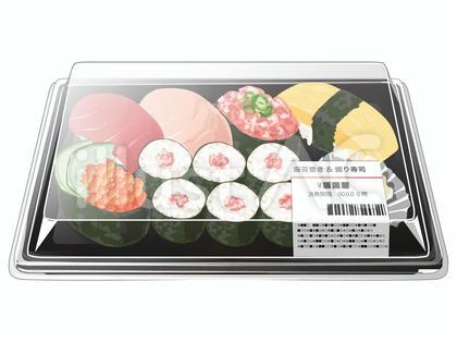 パックの海苔巻きと握り寿司(蓋つき)