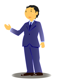 説明する男性 説明,男性,スーツ,プレゼンテーション,立位のイラスト素材