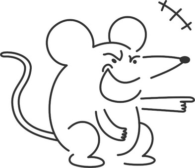Illustration, mouse, mean person, nihil, 