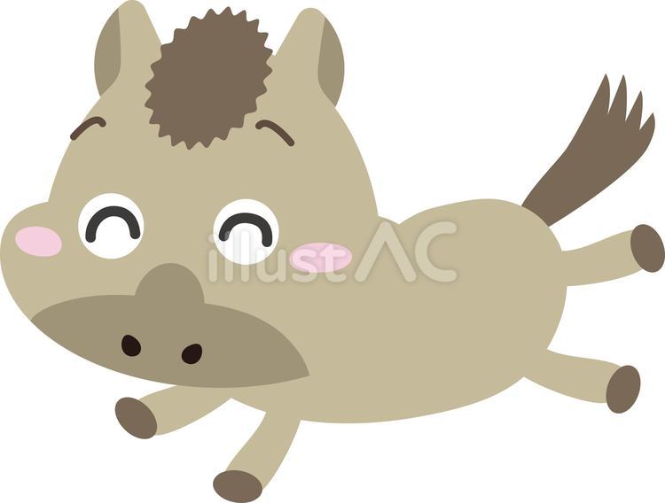 走る馬のイラスト（干支・午年・十二支） 馬,午年,十二支のイラスト素材