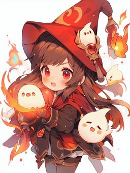 chibi character wizard girl, JPG chibi character wizard girl, chibi character, deformed, tiny, JPG