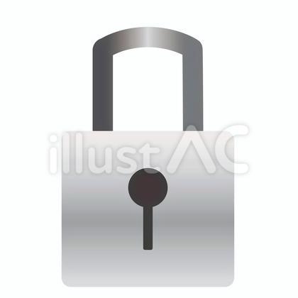 ロックした銀色の南京錠 アイコン素材
