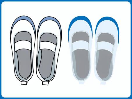 学用品_上履き01 上履き,上靴,学校,持ち物,学用品,小学校,中学校,高校生,幼稚園,保育園のイラスト素材