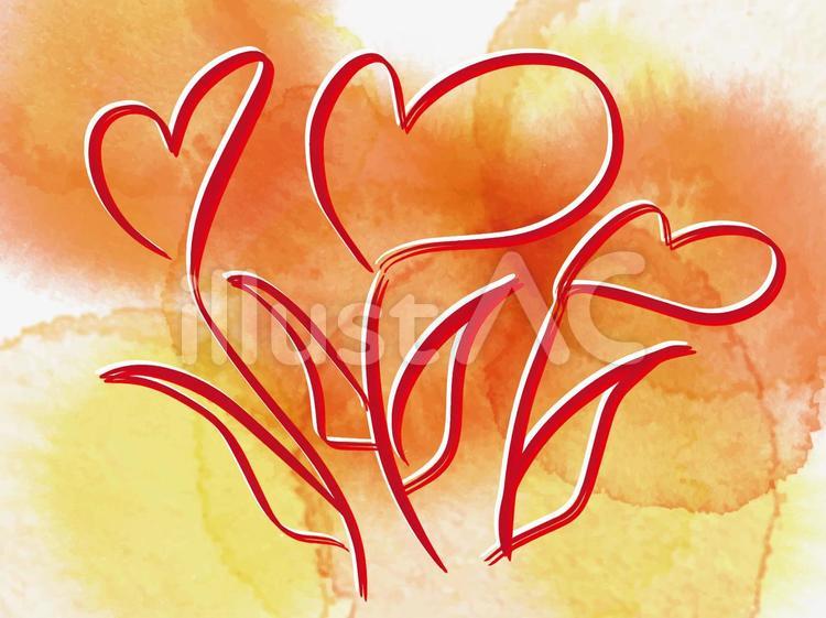 ハートの花 オレンジイラスト No 無料イラストなら イラストac