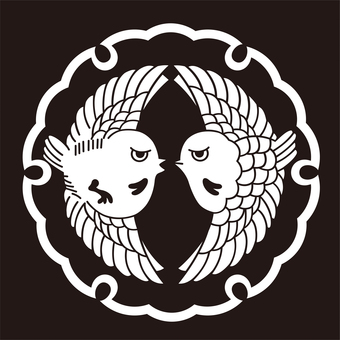 家紋 雀 家紋 雀 家紋,紋,紋章,雀,動物紋,文様,紋様,家系,血すじ,血統のイラスト素材