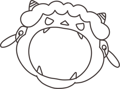 節分の赤鬼の顔のお面フレーム線画イラスト 節分の赤鬼の顔のお面フレーム線画イラスト 鬼,節分,お面,フレーム,おたより,線画,白黒,塗り絵,かわいい,輪ゴムのイラスト素材