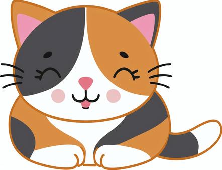 三毛猫のごあいさつ 三毛猫,猫,保護猫,野良猫,動物,あいさつ,お辞儀のイラスト素材