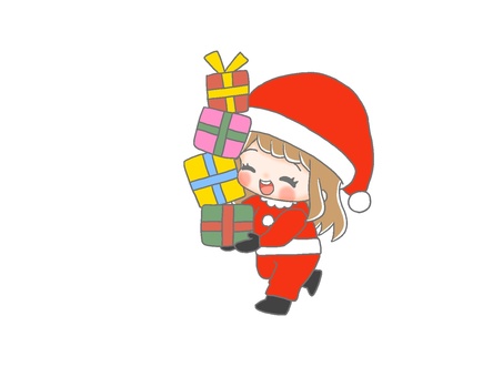 プレゼントを運ぶサンタ　笑顔３