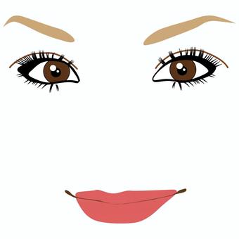 輪郭線のない女性の顔薄メーク01 人,女性,若い,顔,輪郭,正面,化粧,薄い,目,瞳のイラスト素材