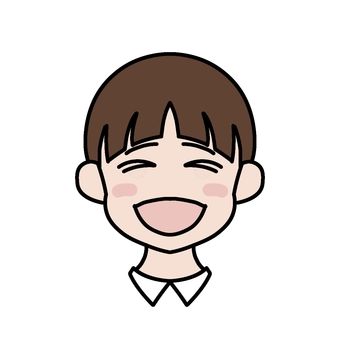 笑顔の段階４　笑顔　大笑い　あはは 子供,笑顔,爆笑,アイコン,表情,感情,かわいいのイラスト素材
