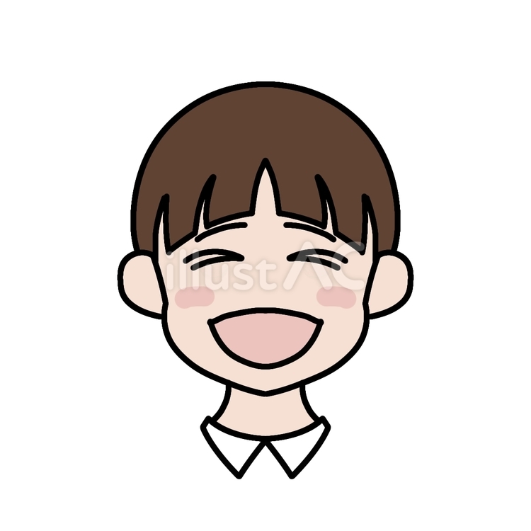 笑顔の段階４　笑顔　大笑い　あはは 子供,笑顔,爆笑のイラスト素材