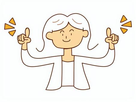 指し示す女性の線画　単体 指し示す,指さし,ポイント,線画,人物,大人,お母さん,女性,挿絵,切り抜きのイラスト素材