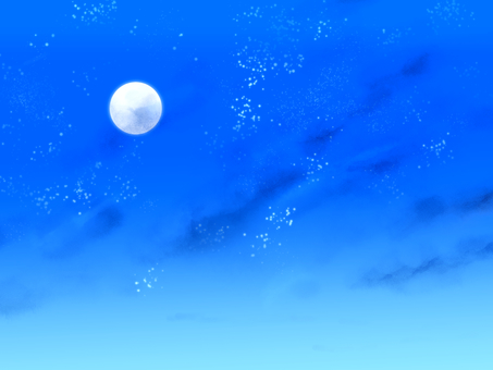 Illustration, pleine lune, etoile, glitter, 