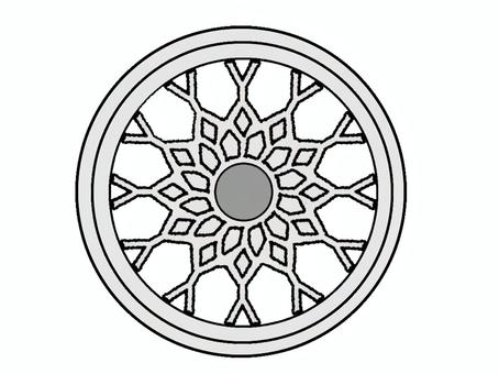 ホイール ホイール,パーツ,タイヤ,pop調,手描き,挿絵,ワンポイント,素材,商用可,無料のイラスト素材