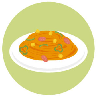 Illustration, neapolitan, pasta, spaghetti, 