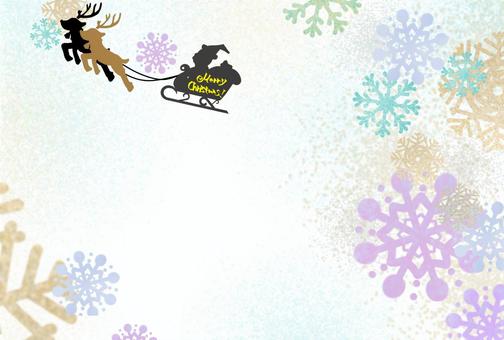 クリスマスカード 雪とトナカイとサンタ クリスマスカード 雪とトナカイとサンタ カード,ポストカード,メッセージカードのイラスト素材