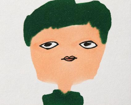 插图, 一重, 女子, 短发, 