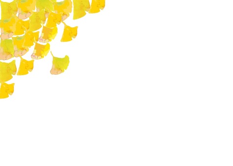 水彩のイチョウのフレーム いちょう,銀杏,イチョウ,黄葉,葉,葉っぱ,植物,秋,背景,フレームのイラスト素材
