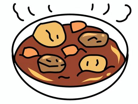 ビーフシチュー白い器 ビーフシチュー,食べ物,デミグラスソース,冬,洋食,シンプル,おいしい,じゃがいも,人参,牛肉のイラスト素材