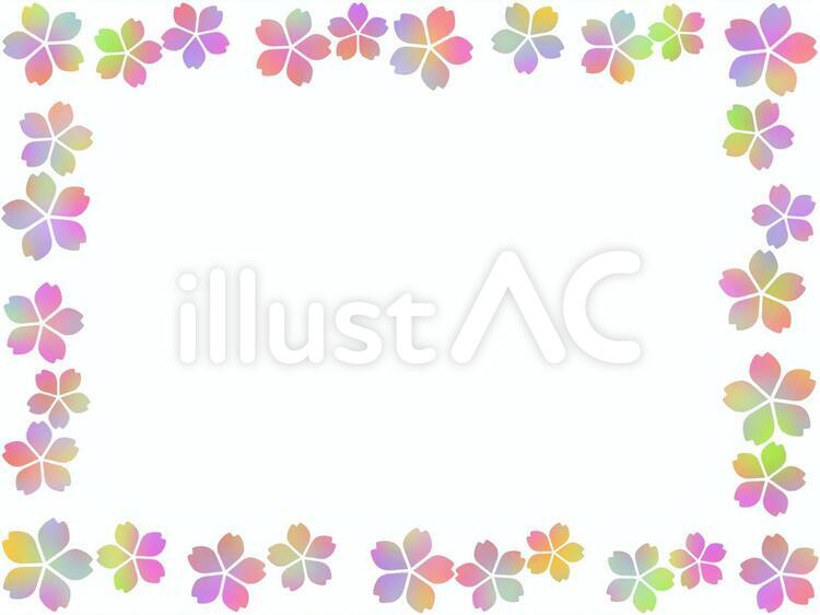 桜の花フレーム花模様飾り枠素材イラスト フレーム,枠,飾り枠のイラスト素材