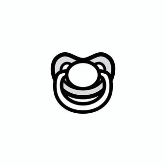 おしゃぶり　白黒 おしゃぶり,白黒,グッズ,ベビー用品,アイテム,赤ちゃん,グレースケール,モノクロのイラスト素材