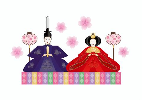 Illustration, Illustration, hinamatsuri, hina matsuri, set,