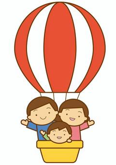 Balloon and Family 4c, balloon, family, father, JPG, PNG and AI