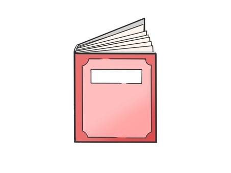 シンプルでちょっと開いた本(ほん) 開く,閉じる,古文書,歴史書,小説,道具,ブック,学習,ページ,読むのイラスト素材